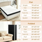 4 Inch Trifold Mattress, Full Size Foldable Memory Foam Mattress with Viscose Derived from Bamboo Washable Cover, Folding Mattress Topper Floor Bed for Camping, Guest, RV, Ventilated