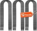 VEVOR Rebar Stakes, 10-Inch, Heavy-Duty 0.32 in Diameter U Shape, Galvanized Steel Ground Anchors with Chisel Point End & Rust-Resistant Coating, for Gardening Support, Fence, Camping Tents (12-Pack)