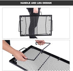 REDCAMP 2 in 1 Folding Camping Grill Grate, Folding Grill Table for Outdoor Open Flame Cooking for Camping Portable Over Fire Camp Grill