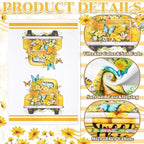 Boyiee Set of 6 Yellow Flower Kitchen Towels Decorative Floral Tea Towels Absorbent Home Dish Towels 24 x 16 Inch Truck Reusable Hand Towel Housewarming Gift for Farmhouse Kitchen Bathroom Decoration