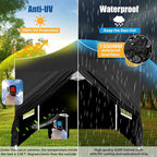 HOTEEL 10x10 Pop up Canopy Tent for Parties, Heavy Duty Easy Setup Tent with 4 Sidewalls, Outdoor Commercial Instant Gazebo for Wedding Event, with Portable Bag & Sand Bags, Black(Hexagonal Frame)