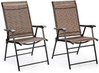 Giantex 2-Pack Patio Dining Chairs, Portable Folding Chairs, Camping Chair with Armrest, Outdoor Dining Chairs for Bistro, Deck, Backyard (2)