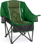 Oversized Camping Chair for Adults - Heavy Duty 400 lbs Padded Folding Chair with Wine Glass Holder, 2 Cup Holders & Side Pockets, Portable Carry Bag for RV, Tailgating, Lawn