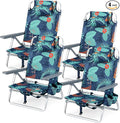 Goplus Beach Chair, Folding Backpack Beach Chairs for Adults with 5 Positions, Head Pillow, Cooler Bag, Towel Bar, Cup Holders, Sunbath Sling Tanning Lounge, Foldable Layout Camping Chairs