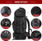 90L Hiking Backpack, Waterproof Camping Bag with Rain Cover, Lightweight Backpacking Back Pack