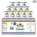 Werling & Sons Fully Cooked Canned Turkey Meat 28 Oz Heat & Eat Premium Quality Recipe Ready Canned Meat for Everyday Quick Meals, Camping, Emergency Canned Food & Survival Preparedness Pack of 12