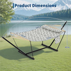 Double Hammock with Stand - Heavy Duty Portable 2 Person Design with Adjustable Steel Stand, Max 450LBS, Ideal for Outdoor Patio, Garden, Beach & Backyard