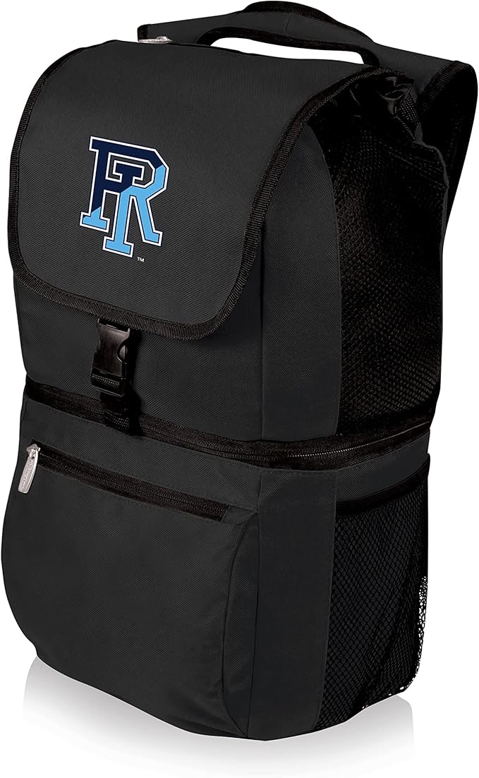 PICNIC TIME NCAA Rhode Island Rams Zuma Backpack Cooler, Soft Cooler Backpack, Lunch Cooler, (Black)