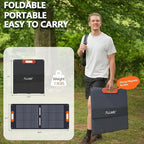ALLWEI 300W/256Wh LiFePO4 Solar Generator with 100W Solar Panel Included, Portable Power Station with AC Outlet USB Port, Solar Powered Battery Generator for Outdoor Camping, Home Backup, Power Outage