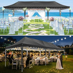HOTEEL 10x30 Pop Up Canopy with 8 Sidewalls, UV 50+ and Waterproof 10×30 Party Tent, Thickened Frame, Large Space Easy Pop Up Canopy, Outdoor Canopy for Weddings, Beaches, Parties, Patio (Black)
