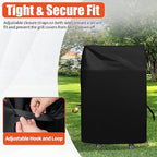 Grill Cover 30in, iCOVER Waterproof BBQ Covers for Two Burner Small Vertical Smoker, Lightweight Easy On/Off, Dustproof UV-Resistant Fit Grills with Collapsed Side Tables