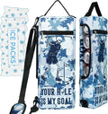 Golf Cooler Bag Plus Ice Pack Soft Sided Insulated Cooler Bag- Holds 6 Pack of Cans or 2 Wine Bottles - Grey Camo Golf Beer Sleeve Black Fits Discreetly in Golf Bags