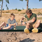 Tangkula Self Inflating Sleeping Pad, 3 Inch Inflatable Camping Mattress Pad with 9.5R Value, Insulated Foam Camping Mat with Pillow, Lightweight Camp Sleep Pad for Backpacking, Car, Tent