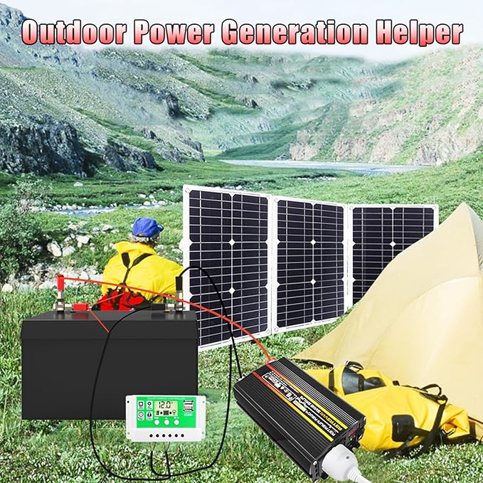 Complete 10000W Solar Panel Kit with Pure Sine Wave Inverter & 50A Charge Controller for Marine, RV(75W)