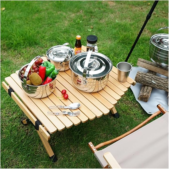 Compatible for NOBANA CLS Outdoor Tableware Stainless Steel Set Pot Thickened Picnic Barbecue Multi-Purpose Portable Camping Hanging Soup
