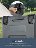 Cooler, Portable Hard Cooler with Dual Latches, Insulated Ice Chest with Swing-up Side Handles, Molded Ruler＆Cup Holders, Coolers Keeps Cool up to 6 Days, Camping Fishing Road Trips Beach, 47.5 QT