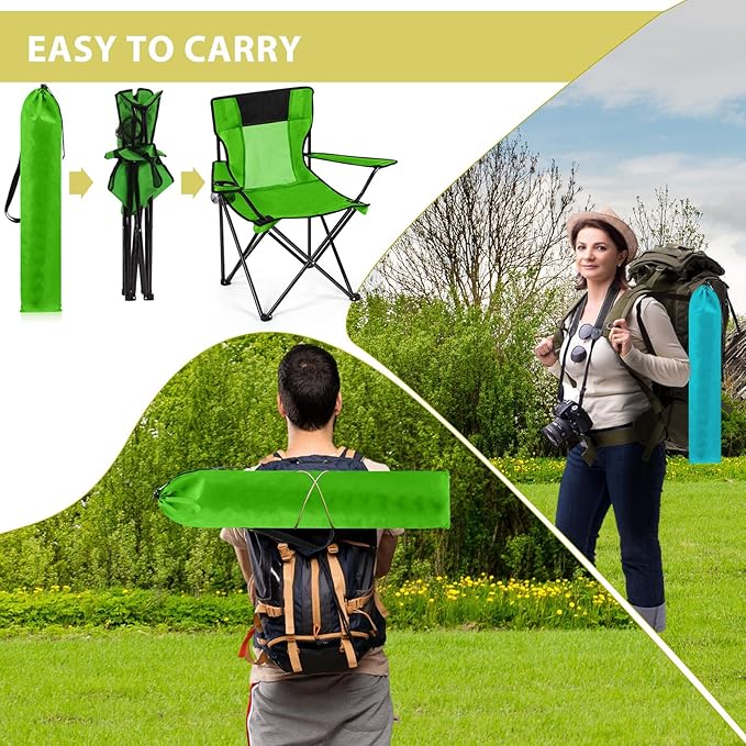 Shellwei Breathable Folding Camping Chair with Cupholder Carry Bag Regular Size Portable Lightweight Lawn Chair with Side Pocket Fishing Hiking Picnic Party Beach Outdoor Activity(Colorful,8 Pcs)