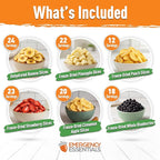 Emergency Essentials MEGA Fruit Kit | Freeze Dried & Dehydrated Fruit Variety | 119 Servings | Up To 30 Year Shelf Life | Apples, Strawberries, Blueberries, Peaches, Bananas, Pineapple