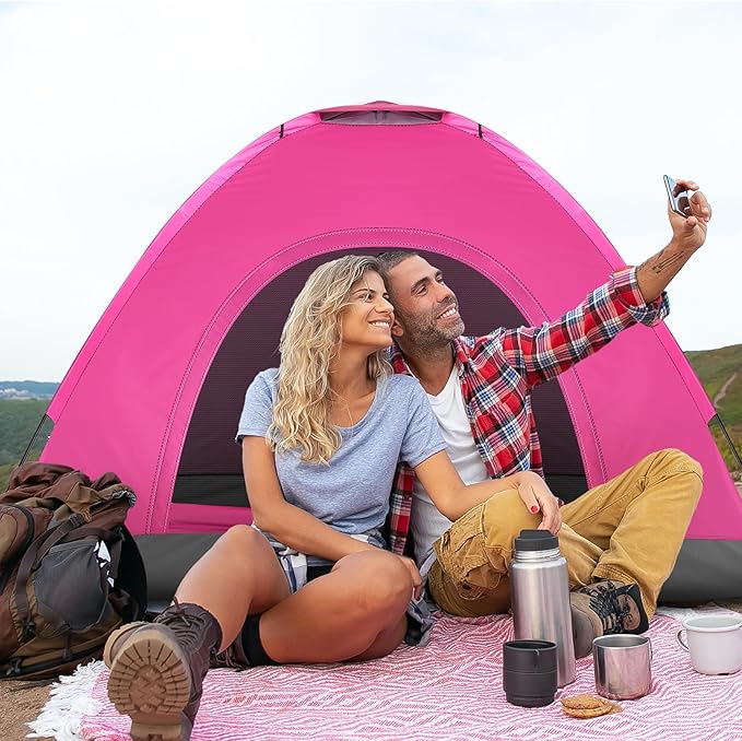 Camping Tent, Waterproof & Windproof Camping Dome Tent Automatic Pop Up Quick Shelter with Portable Carry Bag for Outdoor Hiking