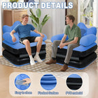 Blow Up Pull Out Couch with Headboard,Inflatable Couch with Flocked Surface,Folding Inflatable Chair for Adults,Portable Air Sofa Bed,Durable Air Couches,Inflatables couches for Camping-1pc