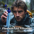 4 Pack Personal Water Filter Straw, Portable Outdoor Emergency Survival Gear for Hiking, Camping, Travel, Hunting & Fishing