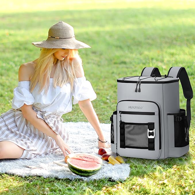 Large 52cans Waterproof Insulated Cooler Backpack for Men & Women, Leak Proof Backpack Cooler, Soft, 8Gal