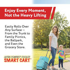dbest products Ultra Compact Cooler Smart Cart, Moroccan Tile Insulated Collapsible Rolling Tailgate BBQ Beach Summer
