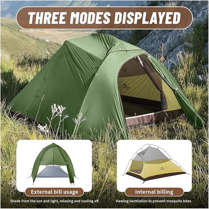 3 Person Camping Tent Ultralight Waterproof Trekking Tents Hiking Backpacking Shelter Travel