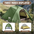 3 Person Camping Tent Ultralight Waterproof Trekking Tents Hiking Backpacking Shelter Travel