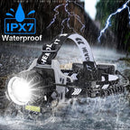Bud K Rechargeable LED Headlamp, 1200 Lumens Super Bright Headlamp Flashlight, 8 Modes, 135° Adjustable, IPX7 Waterproof Head Lamp for Camping, Running, Climbing, Hiking