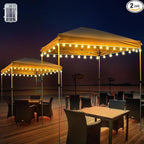 2 Pack LED Canopy Lights, 40ft 80LED Battery Powered Canopy Tent Lights Outdoor with 8 Modes, Warm White Canopy String Light for 10' x 10' Pop up Canopy Tent