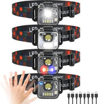 Headlamp Rechargeable 4Pack, 3000 Lumen Ultra-Light Bright Headlamp Flashlight, Clip-on Detachable Portable LED headlamp, 5 Mode Rechargeable Headlamps for Outdoor Camping Fishing