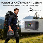 300W Portable Power Station,270Wh Camping Lithum Battery Solar Generator with 2 AC Output, USB-C PD 45W, Quick Charge Battery Pack for Home Use Camping Travel Emergency Hunting
