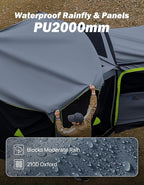 JOYTUTUS Dual-Use Pop up SUV Tents for Camping, 10x10.5 Ft Big Space 2 Rooms Car Tent, SUV Tailgate Tent for Family Camping, 5 Sides Canopy, Portable Carry Bag