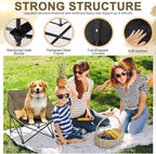 Portable Dog Camping Chairs for Dogs Raised Pet Bed for Outdoor Folding Chair Patio Lazy Puppy Cot Heavy Duty Pet Camping Gear(28x 24 x 22 Inches,Brown)