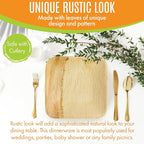 Raj Palm Leaf Plates Bulk [50-Pack] 6" Square Plates(4 CASES - 200 PACK) like Bamboo plates Disposable, Strong, Decorative Compostable Tableware for weddings, Lunch, Dinner, Birthday,Outdoor