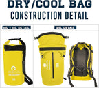 Enthusiast Gear Insulated Dry Bag Floating Cooler – 10L / 15L / 25L Roll Top, Leak Proof, Waterproof, Collapsible, with Padded Shoulder Strap - Perfect for Kayaking Fishing Beach