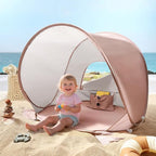 Tiny Land Baby Beach Tent – Pop Up Baby Tent with UV Protection, Portable Baby Beach Essentials, 35"x28"x32" Sun Shelter for Infants, Baby Outdoor Use (Pink)