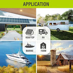 80 Watts 20 Volts Monocrystalline Semi-Flexible Solar RV Kit Off-Grid Kit for RV Camping Trailer Car