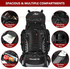 90L Hiking Backpack, Waterproof Camping Bag with Rain Cover, Lightweight Backpacking Back Pack