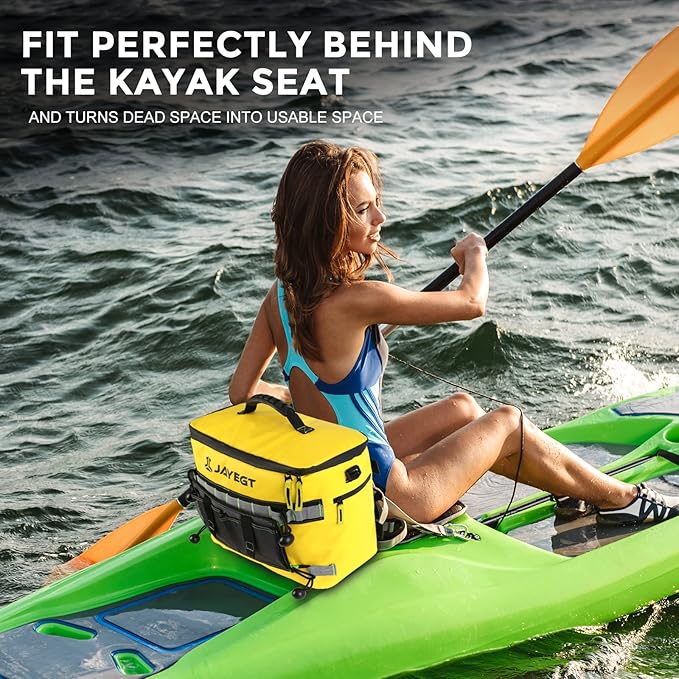 Kayak Cooler Behind Seat - Waterproof Cooler Bag Compatible with Lawn-Chair Seat Kayak，Kayak Accessories Camping Cooler, Portable Ice Chest for Fishing, Beach,Picnic, Trips (Orange, Medium)