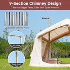 H&ZT Large Hot Tent Stove, Upgraded Wood Burning Stove with 9 Chimney Pipes, Portable Camping Heater for Cooking, Hunting & Winter Warmth