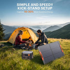 100W Portable Solar Panel with 5-in-1 Cable,23.5% Efficiency Mono Foldable Solar Charger for Jackery 300/Ecoflow River/Anker Solix,IP67 Waterproof Offgrid Power for Camping RV Battery Backup