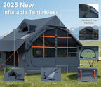 Inflatable Tents for Camping with Stove Jack, 2/4/6/8 Person Easy Setup Blow Up Tents for 4 Seasons Waterproof Inflatable Camping Tent with Awning, Air House Glamping Tents for Camping Adult