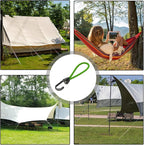 Tent Cords, Elastic Short Tent Straps with Hook, Small Straps for Hammock, Hiking, Awning, Canopy, Portable for All Weather