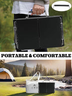 Charmline 14x9inch Foldable Portable Grill Charcoal, Compact Portable Grill for Outdoor Use, Desktop Charcoal Grill, BBQ Grills for Camping, Picnics, Gardens and Beach Parties, Black