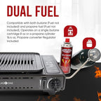 GasOne Propane or Butane Grill Stove GS-2400P Dual Fuel Portable Camping Grill Gas Stove with Carrying Case
