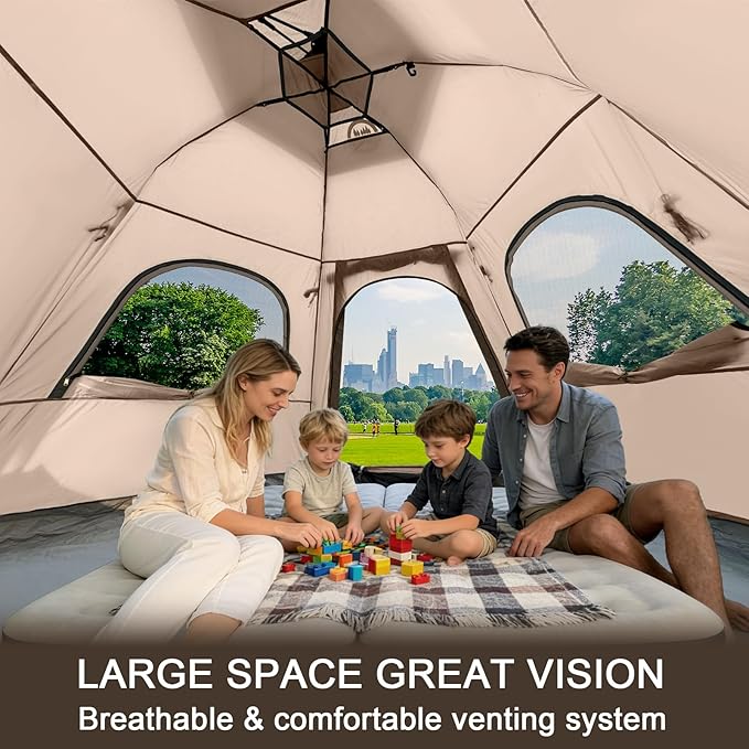 ADSMART Instant Tents for Camping 2/3/4/5 Person Tent Waterproof Easy Setup Sets Up Backpacking Tents with Carry Bag for Outdoor Hiking