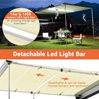 Yescom Car Awning with LED for SUV 4.6FT x 6.6FT Caravan Camping Side Rooftop Tailgate Canopy Tent Shelter Tarp