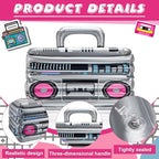 Cunhill 2 Pieces Inflatable Boom Box Beverage Cooler Summer 80s 90s Theme Party Decorations Inflatable Cooler Radio Blow up Boom Box Birthday Drink Favors for Retro Nightclub Party Hip Hop Supplies